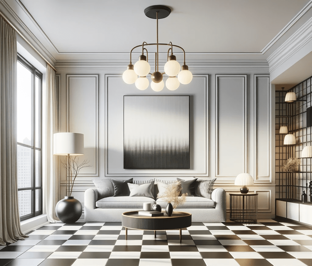 Gallery1950 ホワイト スパイラルインテリア　ミッドセンチュリー Astaire Collection is a whimsical yet sophisticated Art Deco look
